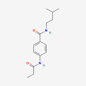molecular formula C15H22N2O2 B4394372 N-(3-methylbutyl)-4-(propanoylamino)benzamide 