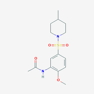molecular formula C15H22N2O4S B4394434 N-[2-methoxy-5-(4-methylpiperidin-1-yl)sulfonylphenyl]acetamide 