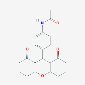 molecular formula C21H23NO4 B4394452 N-[4-(1,8-dioxo-3,4,4a,5,6,7,9,9a-octahydro-2H-xanthen-9-yl)phenyl]acetamide 