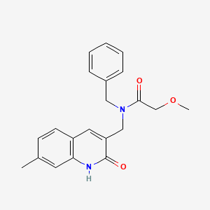 molecular formula C21H22N2O3 B4394471 N-benzyl-N-((2-hydroxy-7-methylquinolin-3-yl)methyl)-2-methoxyacetamide 