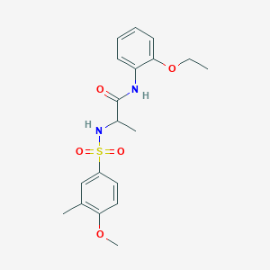 molecular formula C19H24N2O5S B4394492 N-(2-ETHOXYPHENYL)-2-(4-METHOXY-3-METHYLBENZENESULFONAMIDO)PROPANAMIDE 