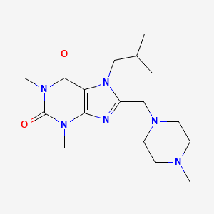 molecular formula C17H28N6O2 B4394541 1,3-dimethyl-8-[(4-methylpiperazinyl)methyl]-7-(2-methylpropyl)-1,3,7-trihydro purine-2,6-dione 