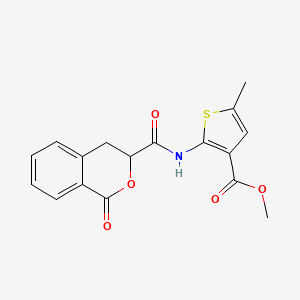 molecular formula C17H15NO5S B4394570 METHYL 5-METHYL-2-(1-OXO-3,4-DIHYDRO-1H-2-BENZOPYRAN-3-AMIDO)THIOPHENE-3-CARBOXYLATE 