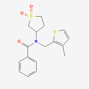 molecular formula C17H19NO3S2 B4394586 N-(1,1-dioxidotetrahydrothiophen-3-yl)-N-[(3-methylthiophen-2-yl)methyl]benzamide 