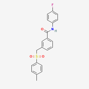 molecular formula C21H18FNO3S B4394608 N~1~-(4-Fluorophenyl)-3-{[(4-methylphenyl)sulfonyl]methyl}benzamide 