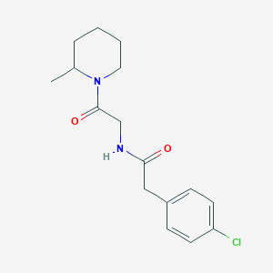 molecular formula C16H21ClN2O2 B4394644 2-(4-Chlorophenyl)-N~1~-[2-(2-methylpiperidino)-2-oxoethyl]acetamide 