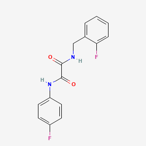 molecular formula C15H12F2N2O2 B4394768 N'-(4-fluorophenyl)-N-[(2-fluorophenyl)methyl]oxamide 