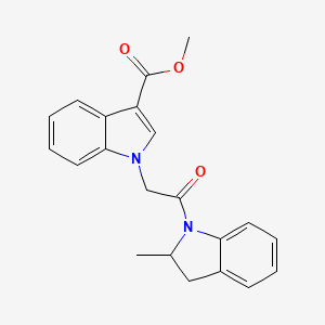 molecular formula C21H20N2O3 B4394877 methyl 1-[2-(2-methyl-2,3-dihydro-1H-indol-1-yl)-2-oxoethyl]-1H-indole-3-carboxylate 