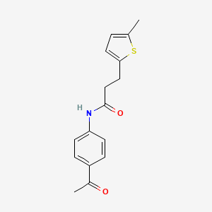 molecular formula C16H17NO2S B4394894 N-(4-acetylphenyl)-3-(5-methylthiophen-2-yl)propanamide 
