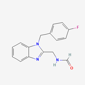 molecular formula C16H14FN3O B4394914 N-({1-[(4-FLUOROPHENYL)METHYL]-1H-1,3-BENZODIAZOL-2-YL}METHYL)FORMAMIDE 