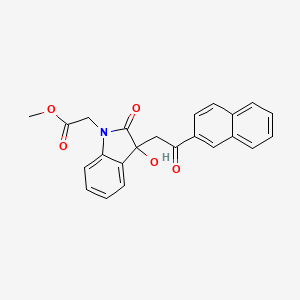 molecular formula C23H19NO5 B4394947 methyl {3-hydroxy-3-[2-(naphthalen-2-yl)-2-oxoethyl]-2-oxo-2,3-dihydro-1H-indol-1-yl}acetate 