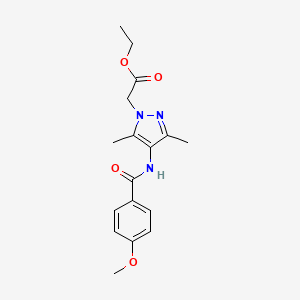 molecular formula C17H21N3O4 B4394986 Ethyl 2-[4-[(4-methoxybenzoyl)amino]-3,5-dimethylpyrazol-1-yl]acetate 