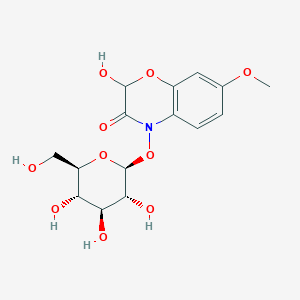 molecular formula C15H19NO10 B043950 2H-1,4-Benzoxazin-3(4H)-one, 4-(beta-D-glucopyranosyloxy)-2-hydroxy-7-methoxy- CAS No. 23140-98-9