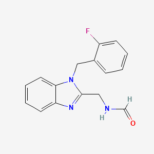 molecular formula C16H14FN3O B4395018 N-[[1-[(2-fluorophenyl)methyl]benzimidazol-2-yl]methyl]formamide 