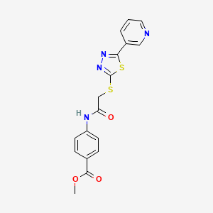 molecular formula C17H14N4O3S2 B4395045 METHYL 4-[(2-{[5-(3-PYRIDYL)-1,3,4-THIADIAZOL-2-YL]SULFANYL}ACETYL)AMINO]BENZOATE 