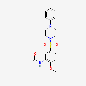 molecular formula C20H25N3O4S B4395049 N-{2-ethoxy-5-[(4-phenylpiperazin-1-yl)sulfonyl]phenyl}acetamide 