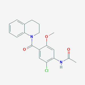 molecular formula C19H19ClN2O3 B4395170 N-[2-CHLORO-5-METHOXY-4-(1,2,3,4-TETRAHYDROQUINOLINE-1-CARBONYL)PHENYL]ACETAMIDE 