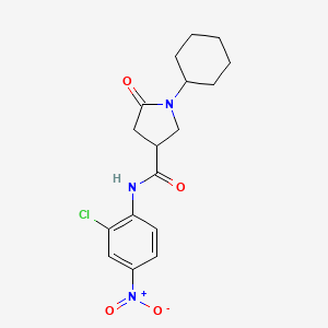 molecular formula C17H20ClN3O4 B4395208 N-(2-chloro-4-nitrophenyl)-1-cyclohexyl-5-oxopyrrolidine-3-carboxamide 