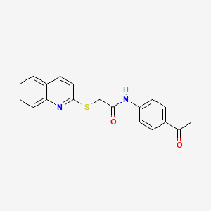 molecular formula C19H16N2O2S B4395266 N-(4-acetylphenyl)-2-(quinolin-2-ylsulfanyl)acetamide 