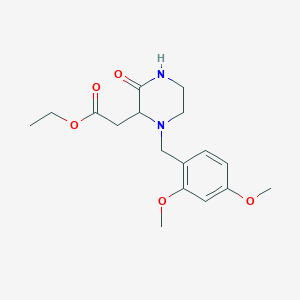 molecular formula C17H24N2O5 B4395304 ETHYL 2-{1-[(2,4-DIMETHOXYPHENYL)METHYL]-3-OXOPIPERAZIN-2-YL}ACETATE 