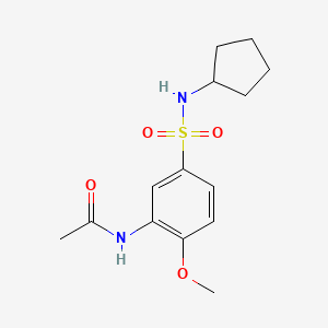 molecular formula C14H20N2O4S B4395340 N-[5-(cyclopentylsulfamoyl)-2-methoxyphenyl]acetamide 