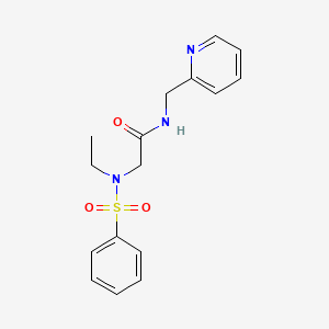 molecular formula C16H19N3O3S B4395344 2-(N-ETHYLBENZENESULFONAMIDO)-N-[(PYRIDIN-2-YL)METHYL]ACETAMIDE 