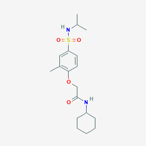 molecular formula C18H28N2O4S B4395352 N-cyclohexyl-2-[2-methyl-4-(propan-2-ylsulfamoyl)phenoxy]acetamide 