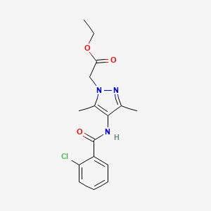 molecular formula C16H18ClN3O3 B4395366 Ethyl 2-[4-[(2-chlorobenzoyl)amino]-3,5-dimethylpyrazol-1-yl]acetate 
