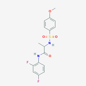 molecular formula C16H16F2N2O4S B4395419 N-(2,4-difluorophenyl)-2-[(4-methoxyphenyl)sulfonylamino]propanamide 
