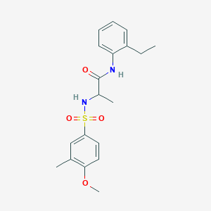 molecular formula C19H24N2O4S B4395462 N-(2-ETHYLPHENYL)-2-(4-METHOXY-3-METHYLBENZENESULFONAMIDO)PROPANAMIDE 
