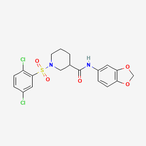 molecular formula C19H18Cl2N2O5S B4395485 N-(1,3-benzodioxol-5-yl)-1-(2,5-dichlorophenyl)sulfonylpiperidine-3-carboxamide 