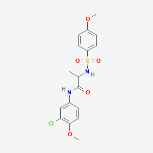 molecular formula C17H19ClN2O5S B4395516 N-(3-chloro-4-methoxyphenyl)-2-[(4-methoxyphenyl)sulfonylamino]propanamide 