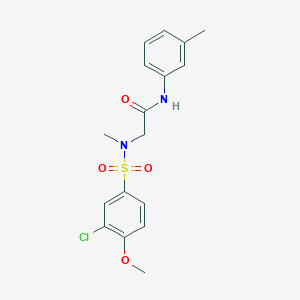 molecular formula C17H19ClN2O4S B4395573 N~2~-[(3-chloro-4-methoxyphenyl)sulfonyl]-N~2~-methyl-N-(3-methylphenyl)glycinamide 