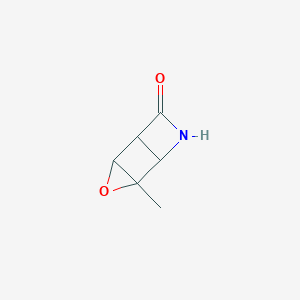 B043956 4-Methyl-3-oxa-6-azatricyclo[3.2.0.02,4]heptan-7-one CAS No. 116178-22-4