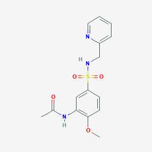 molecular formula C15H17N3O4S B4395702 N-{2-methoxy-5-[(pyridin-2-ylmethyl)sulfamoyl]phenyl}acetamide 