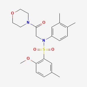 molecular formula C22H28N2O5S B4395736 N-(3,4-dimethylphenyl)-2-methoxy-5-methyl-N-(2-morpholin-4-yl-2-oxoethyl)benzenesulfonamide 