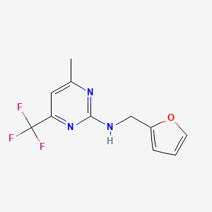 molecular formula C11H10F3N3O B4395904 N-(furan-2-ylmethyl)-4-methyl-6-(trifluoromethyl)pyrimidin-2-amine 