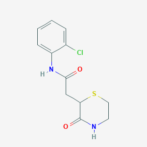molecular formula C12H13ClN2O2S B4395924 N-(2-chlorophenyl)-2-(3-oxothiomorpholin-2-yl)acetamide 