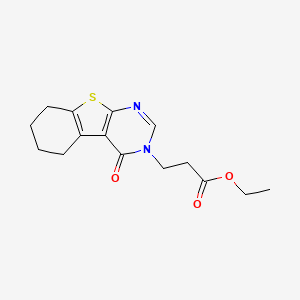 molecular formula C15H18N2O3S B4395967 Ethyl 3-(4-oxo-5,6,7,8-tetrahydro-[1]benzothiolo[2,3-d]pyrimidin-3-yl)propanoate 