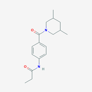 molecular formula C17H24N2O2 B4396133 N-{4-[(3,5-dimethylpiperidin-1-yl)carbonyl]phenyl}propanamide 