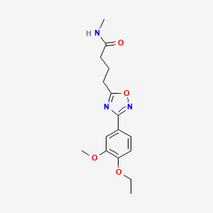 molecular formula C16H21N3O4 B4396159 4-[3-(4-ethoxy-3-methoxyphenyl)-1,2,4-oxadiazol-5-yl]-N-methylbutanamide 