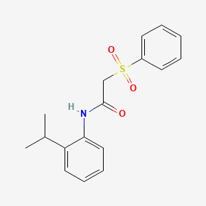 molecular formula C17H19NO3S B4396173 2-(BENZENESULFONYL)-N-[2-(PROPAN-2-YL)PHENYL]ACETAMIDE 