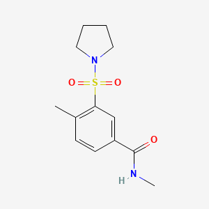 molecular formula C13H18N2O3S B4396227 N,4-dimethyl-3-(1-pyrrolidinylsulfonyl)benzamide 