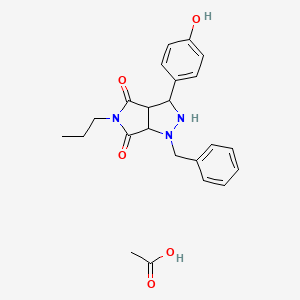 molecular formula C23H27N3O5 B4396273 Acetic acid;1-benzyl-3-(4-hydroxyphenyl)-5-propyl-2,3,3a,6a-tetrahydropyrrolo[3,4-c]pyrazole-4,6-dione 