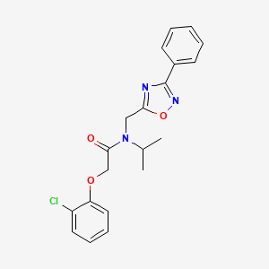 molecular formula C20H20ClN3O3 B4396302 2-(2-chlorophenoxy)-N-[(3-phenyl-1,2,4-oxadiazol-5-yl)methyl]-N-(propan-2-yl)acetamide 