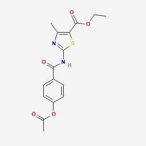 molecular formula C16H16N2O5S B4396377 ETHYL 2-[4-(ACETYLOXY)BENZAMIDO]-4-METHYL-1,3-THIAZOLE-5-CARBOXYLATE 