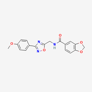 molecular formula C18H15N3O5 B4396402 N-{[3-(4-methoxyphenyl)-1,2,4-oxadiazol-5-yl]methyl}-1,3-benzodioxole-5-carboxamide 