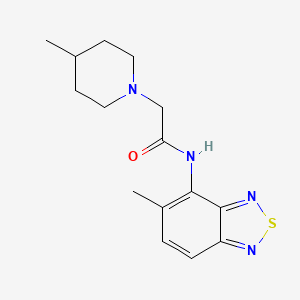 molecular formula C15H20N4OS B4396457 N-(5-methyl-2,1,3-benzothiadiazol-4-yl)-2-(4-methyl-1-piperidinyl)acetamide 