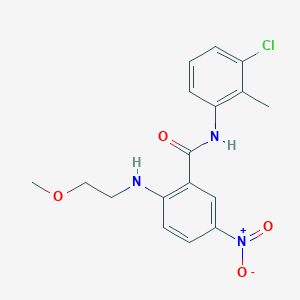 molecular formula C17H18ClN3O4 B4396491 N-(3-chloro-2-methylphenyl)-2-[(2-methoxyethyl)amino]-5-nitrobenzamide 