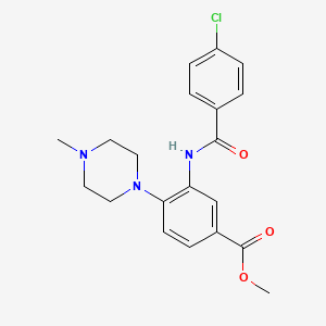molecular formula C20H22ClN3O3 B4396503 methyl 3-[(4-chlorobenzoyl)amino]-4-(4-methyl-1-piperazinyl)benzoate 